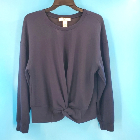 Magaschoni Tops - Magaschoni front knot soft navy top Large